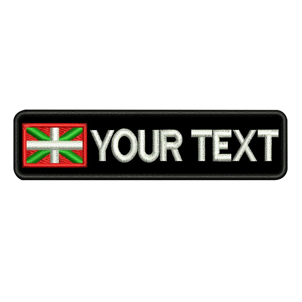 

Custom ikurrina name patches tags personalized iron on hook backing