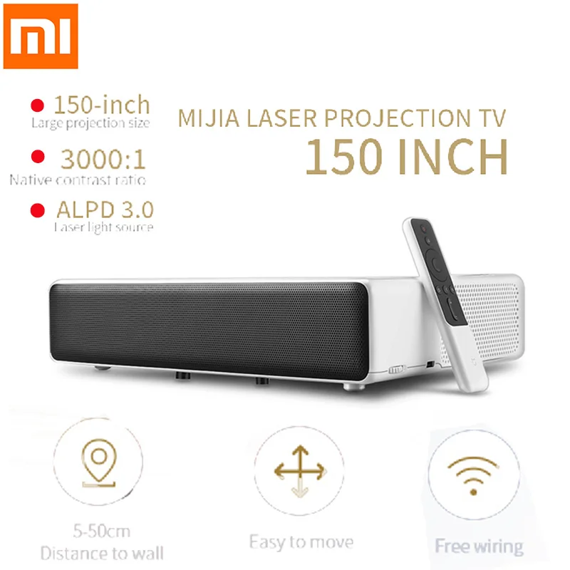 Xiaomi Mijia лазерный проектор Ультра короткий Throw 5000Lums 3000: 1 T968 Cortex-A53 4 ядра 16 Гб 4K Android 6 0