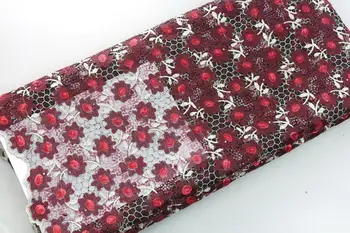 

AFRICAN FRENCH LACE FABRIC HIGH QUALITY NET LACE WITH SEQUINS X1639