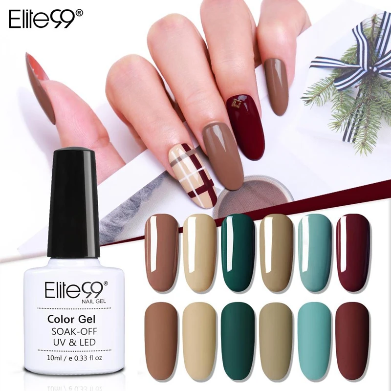  Elite99 10ml Camel Color UV Gel Polish Semi Permanent Primer Nails Gel Varnish Soak Off Gel For Nai