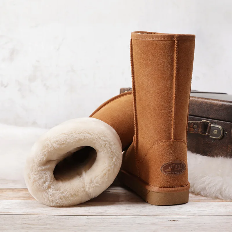 Botas de nieve altas Unisex para mujer australianas calientes impermeables  de cuero de invierno de marca de Botas Largas zapatos cálidos para  exteriores tamaño UE 35-40 - AliExpress Calzado