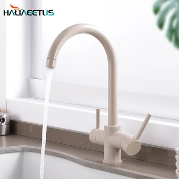 

Purification Features Dual Handle Sink Filtered Taps Mixer Crane Kitchen drinking water Faucets 360 Degree Rotation with Water