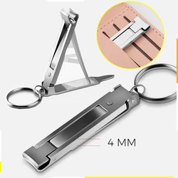 Coupe ongles multifonctionnel Ultra fin pliant, coupe orteils à main, en acier inoxydable, porte clés, manucure avec lime à ongles, pédicure aussi 