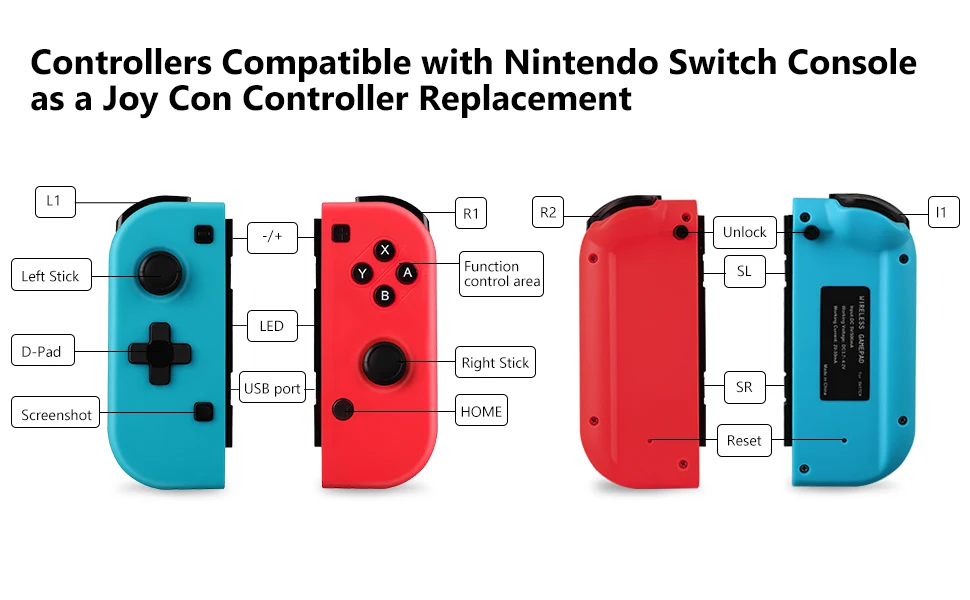 Беспроводной Bluetooth Pro Switch Joy Pad контроллеры L/R совместимы с консолью nintendo Switch как ДЖОЙСТИК джойстика Joy Con-2