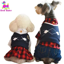 Abrigo clásico para perros chaqueta escocesa roja negra primavera otoño ropa para cachorros para mascotas par de perros gatos ropa 100% de algodón caliente equipo de mascotas(China)
