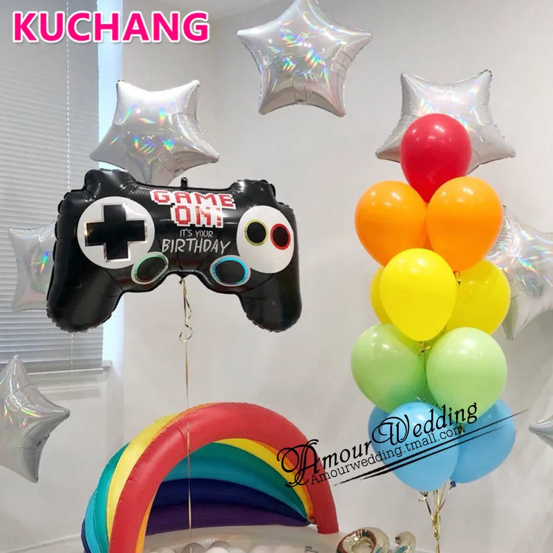 68x49 см Видео игровой контроллер в форме алюминиевых фольгированных шаров для детской вечеринки на день рождения, место проведения, индивидуальные вечерние украшения