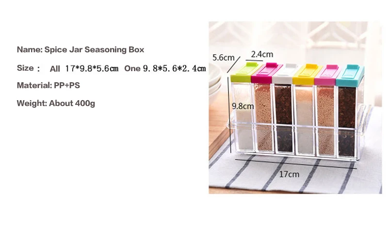 Прозрачная банка для специй, набор для соли и перца, бутылка для приправ, цветная крышка, Кухонный Контейнер для хранения специй
