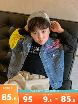 

Boy's Color Matching Jeans Coat 2020 New Fashion Korean Version of the Big Boy Baby Autumn Coat Western Style Children's Garment