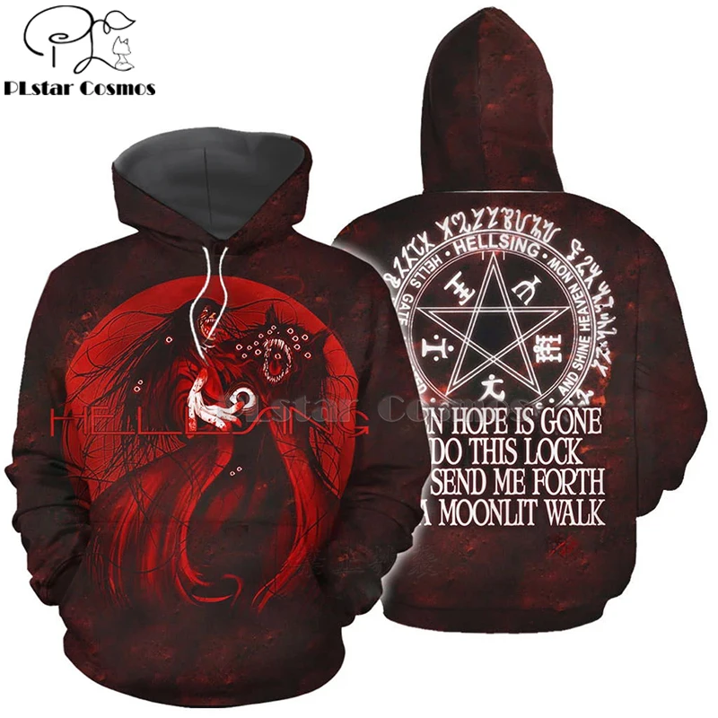 

PLstar Cosmos ALUCARD ART 3D hoodies/sweatshirts print Autumn winter Men/women's slim long sleeve streetwear