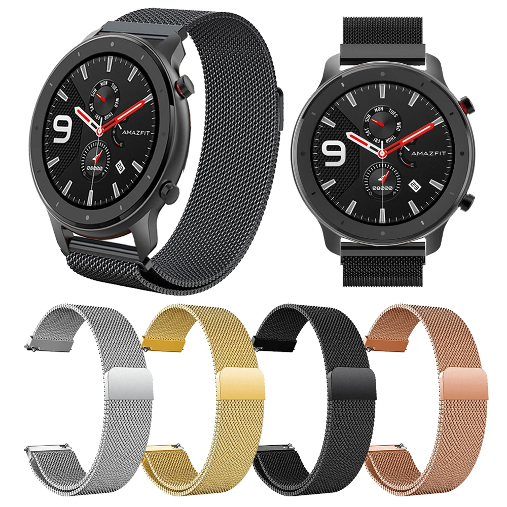 Металлический Миланский ремешок на запястье для Xiaomi Huami Amazfit GTR 47 мм 42 браслет Bip