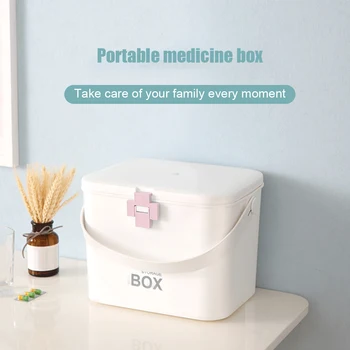 

Portable Multi Layer Organizer First Aid Kit Medicine Box Large Capacity Storage Partition Home Container Dustproof With Handle