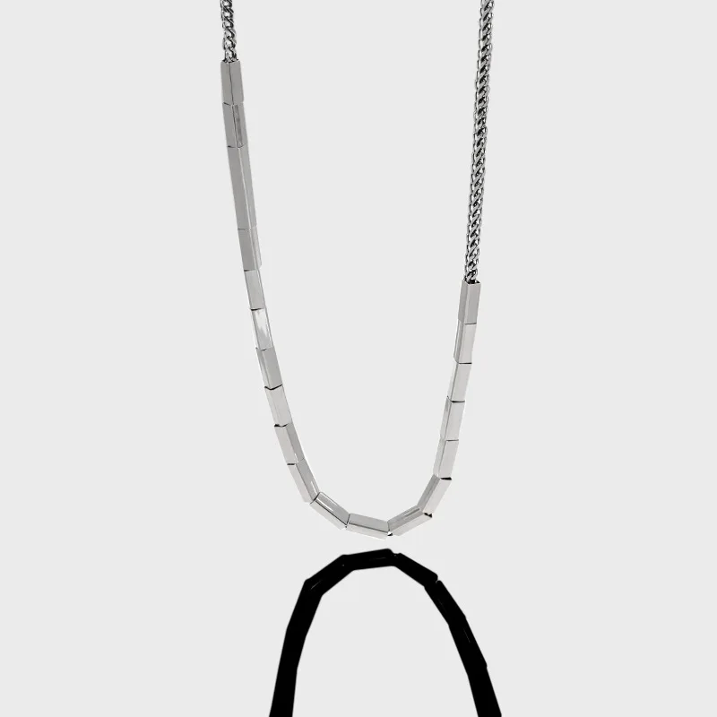 Korean S925 sterling silver rectangular 