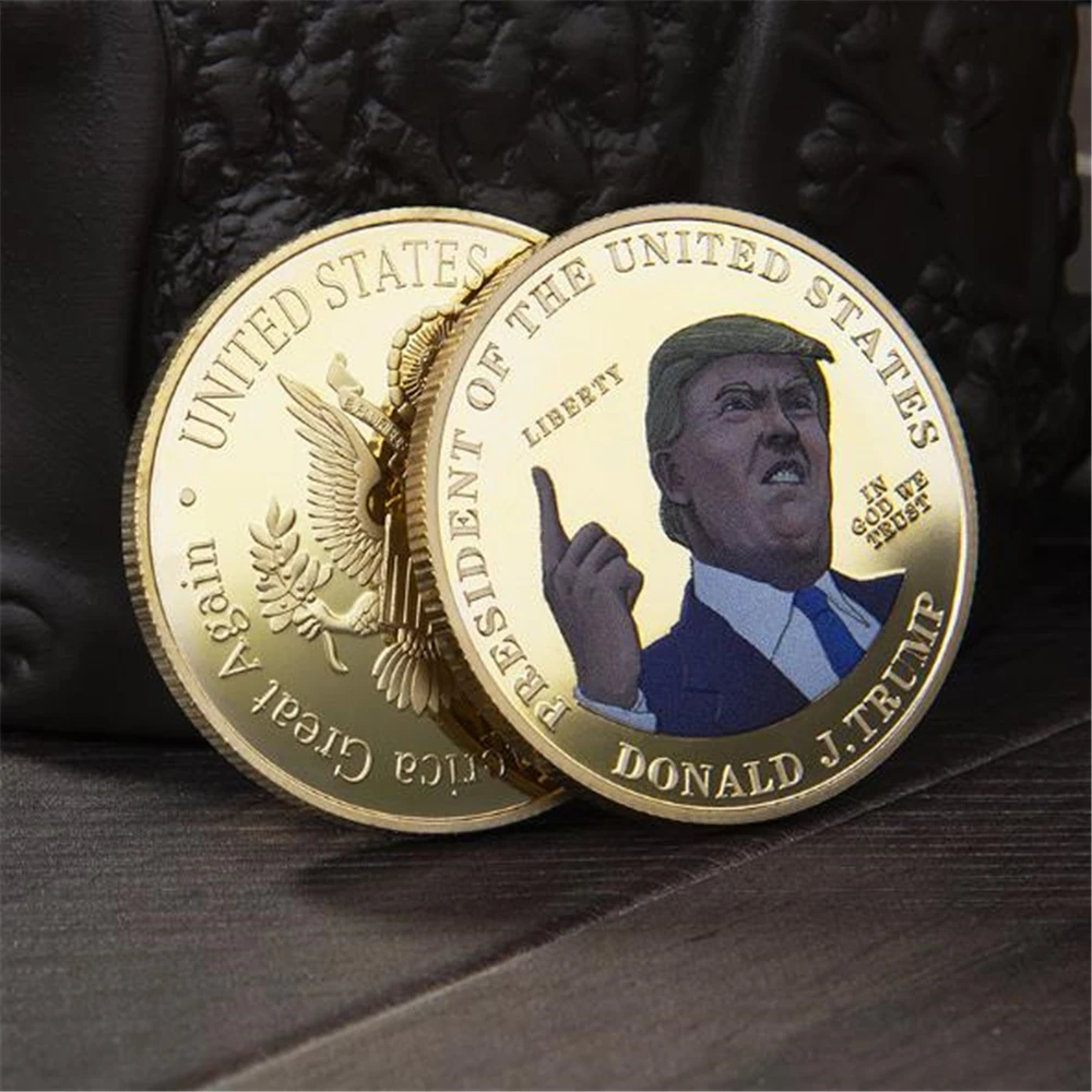 Новые поступления 1 шт. медаль президент США Трампа цветная печать металлическая