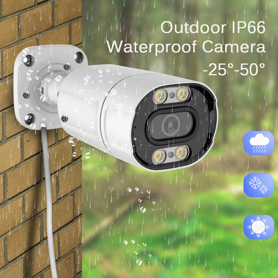 4K 8MP H.265 IP Camera POE Security Surveillance Camera Metal ONVIF Two Way Audio Double Light Color Night Waterproof CCTV Video 6