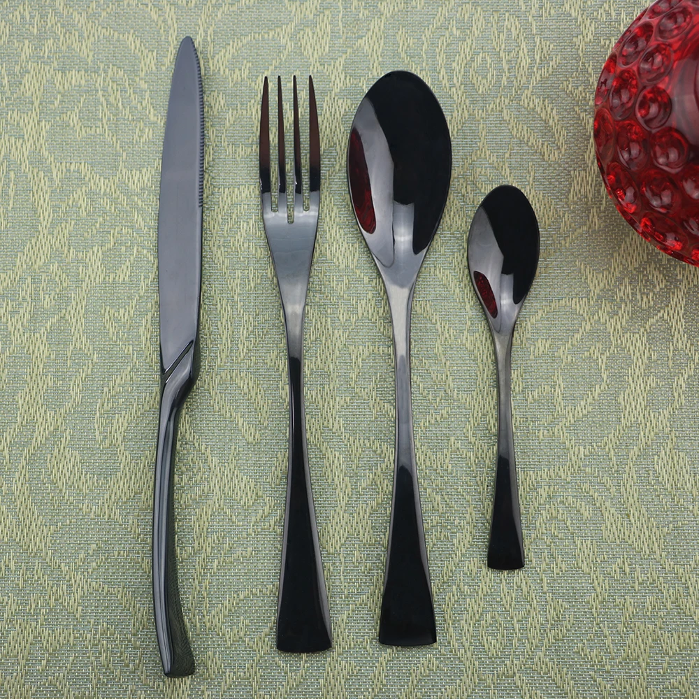 24 шт посуда из металла цвета розового золота столовые приборы 304 Нержавеющая сталь столовые приборы Ножи, столовая ложка, вилка, набор посуды ресторана аксессуары