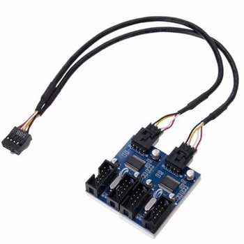 

Multiple Motherboard USB Easy Install Connectors Splitter Extension Cable Adapter 1 To 4 Signal Circuit Board 9Pin Header Stable