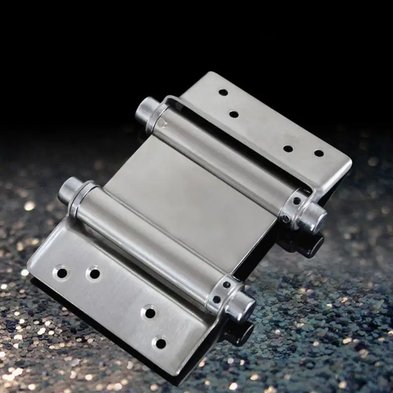 2pcs Household Double Open Spring Hinge Automatic Closure Stainless Steel Two Way Free Door Hinge Cowboy Door Fence Dedicated