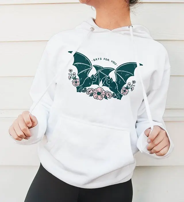 Protect BATS FOR YOU COLORED Hoodie Pullovers harajuku Jumper unisex quote 100% cotton Outfits funny Women top Hoody | Женская одежда