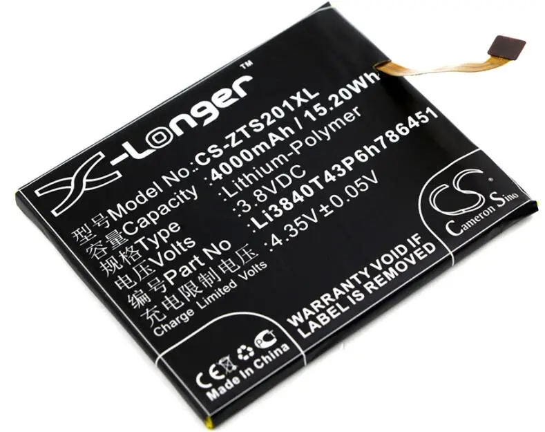 Cameron sino 4000 мАч батарея для zte S2014 Voyage Plus Li3840T43P6h786451 мобильный, Смартфон батарея
