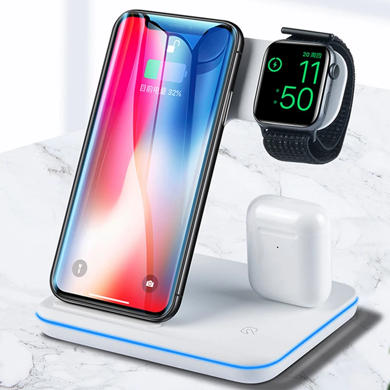 Беспроводная зарядка 15 вт подставка для быстрой зарядки Apple iPhone 11 Xs X 8 Plus