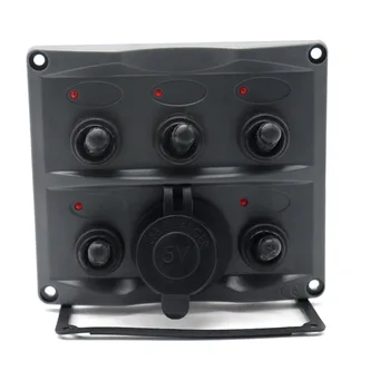 

12 V/24 V Modified Breadboard 5 Group on-off Rotating Switch Panel + 5V 3.4A Car Mounted Charger