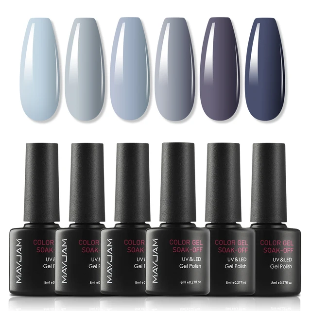Gel Nail Polish Set All for Manicure Gel Kit Vernis Semi Permanent Varnish Hybrid 6pcs 8ml Natural Green Soak Off Gel Varnishes SY5663