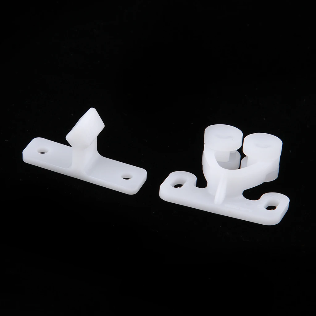 Plastic Tension Roller Catch Latch for Marine Boat RV Caravan Cupboard Cabinet Closet Doors - White