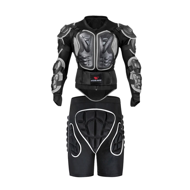 WOSAWE мотоциклетные сноубордические куртки хип Защитные шорты наколенники+ перчатки для верховой езды Ptotective Gears комбинации - Цвет: jacket and shorts