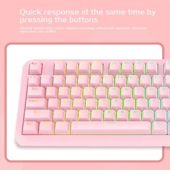 

Gaming Keyboard For PC Laptop Anti Ghosting 104 Keys RGB Backlight Home Office Computer Ergonomic Blue Switches Mechanical