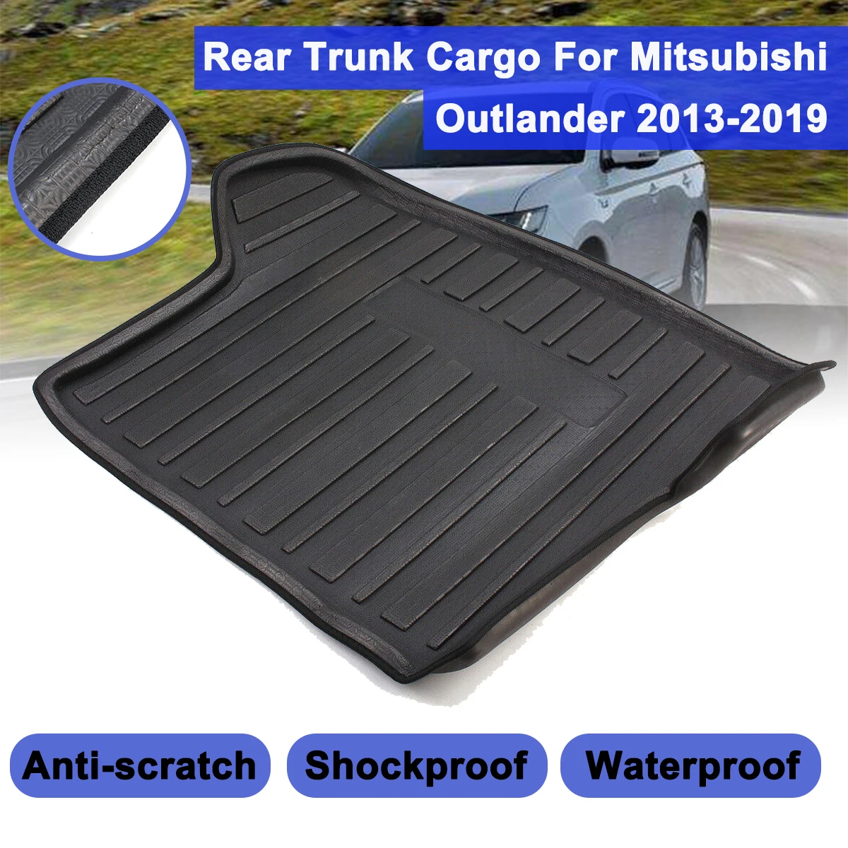 Cargo Liner For Mitsubishi Outlander 2013-2019 Rear Trunk Floor Mat Waterproof Anti-skid Shock-proof Buffer Performance | Автомобили и