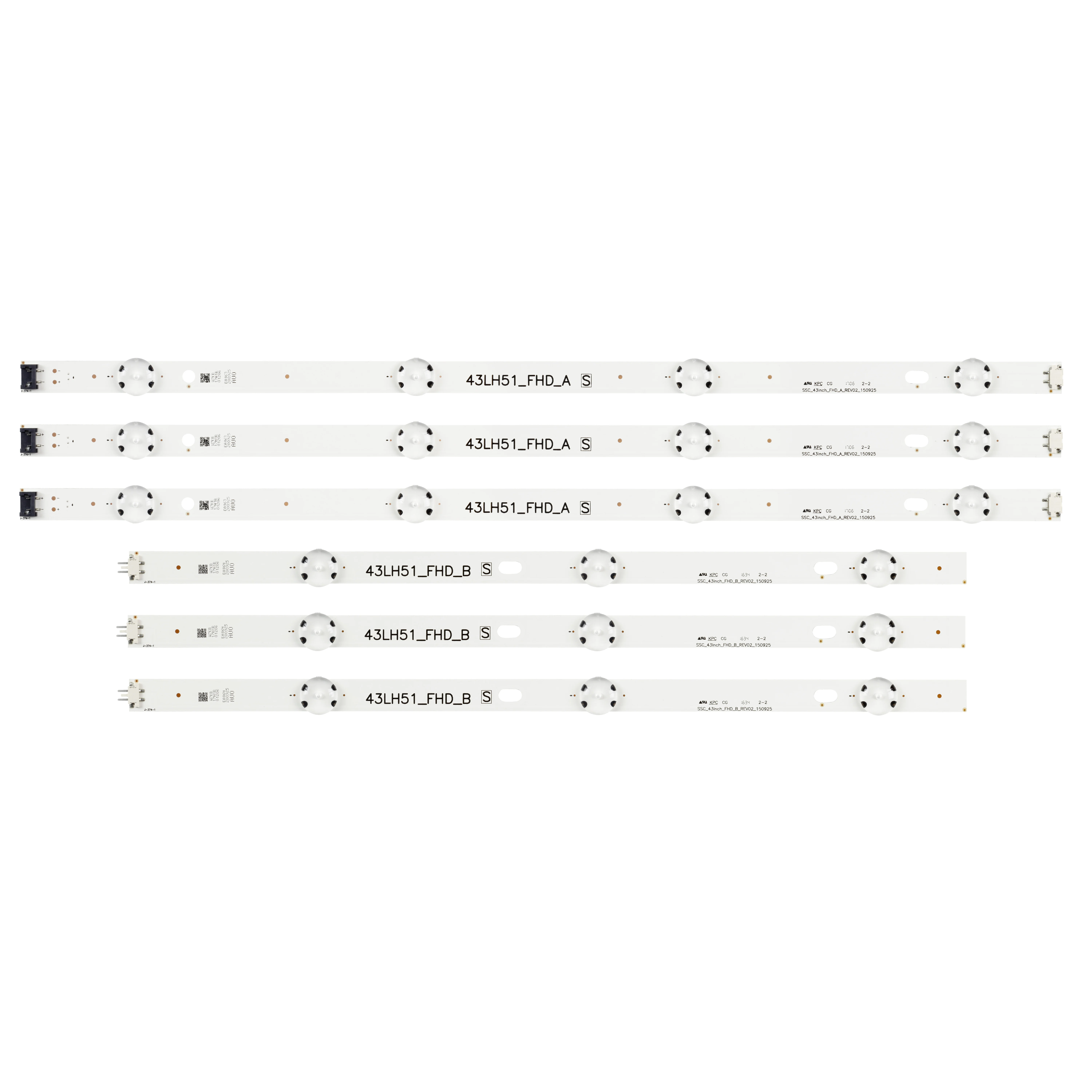 Nuevos 6 unids/set tira de LED para iluminación trasera para LG 43LF5100 LF51_FHD_A LF51_FHD_B LGE_WICOP_FHD 43INCH_REV00_A/B_150511 43LF510V 43LH5100