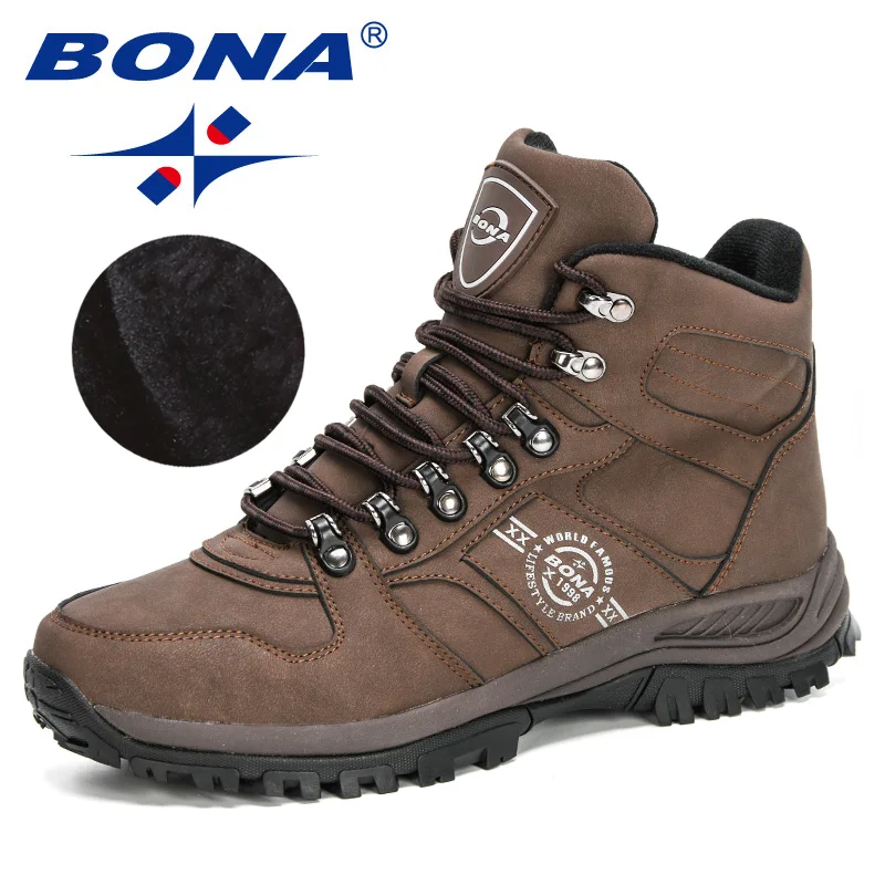 BONA 2020 Новое поступление зимние мужские Ботильоны кожаная тактическая обувь мужская противоскользящая Классическая прогулочная обувь Masculino Comfy|Ботинки|   | АлиЭкспресс