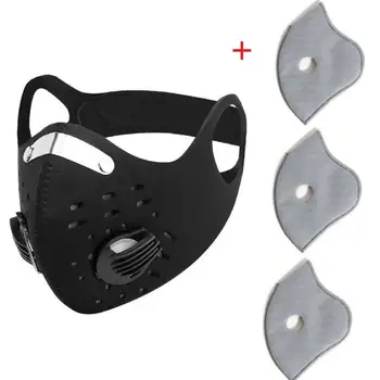 

Active Carbon Face With Filter Mask Breathing Valve Anti-Pollution Protective Sport Mask Cycling Anti-smog Dustproof PM2.5 Mask