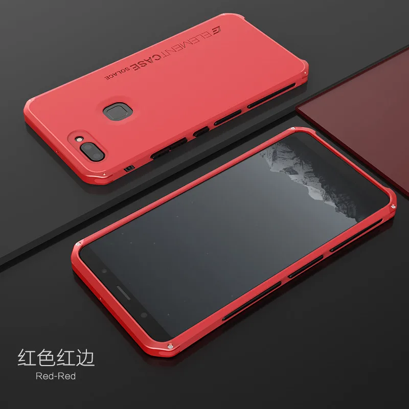 Red red ДЛЯ vivo x9 чехол Роскошный элемент телефонные чехлы с дизайнерским алюминием и ПК крышка для vivo x20 21 PLUS Y85 X23 Y97 - Цвет: Red red