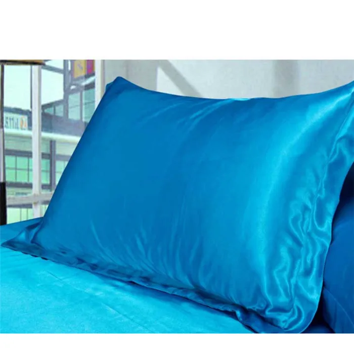 50*70 см сплошной шелк цвета атласная наволочка мульти Цвет из ткани, имитирующий шелковая подушка queen Стандартный один наволочки Декор для дома - Цвет: Dark Blue