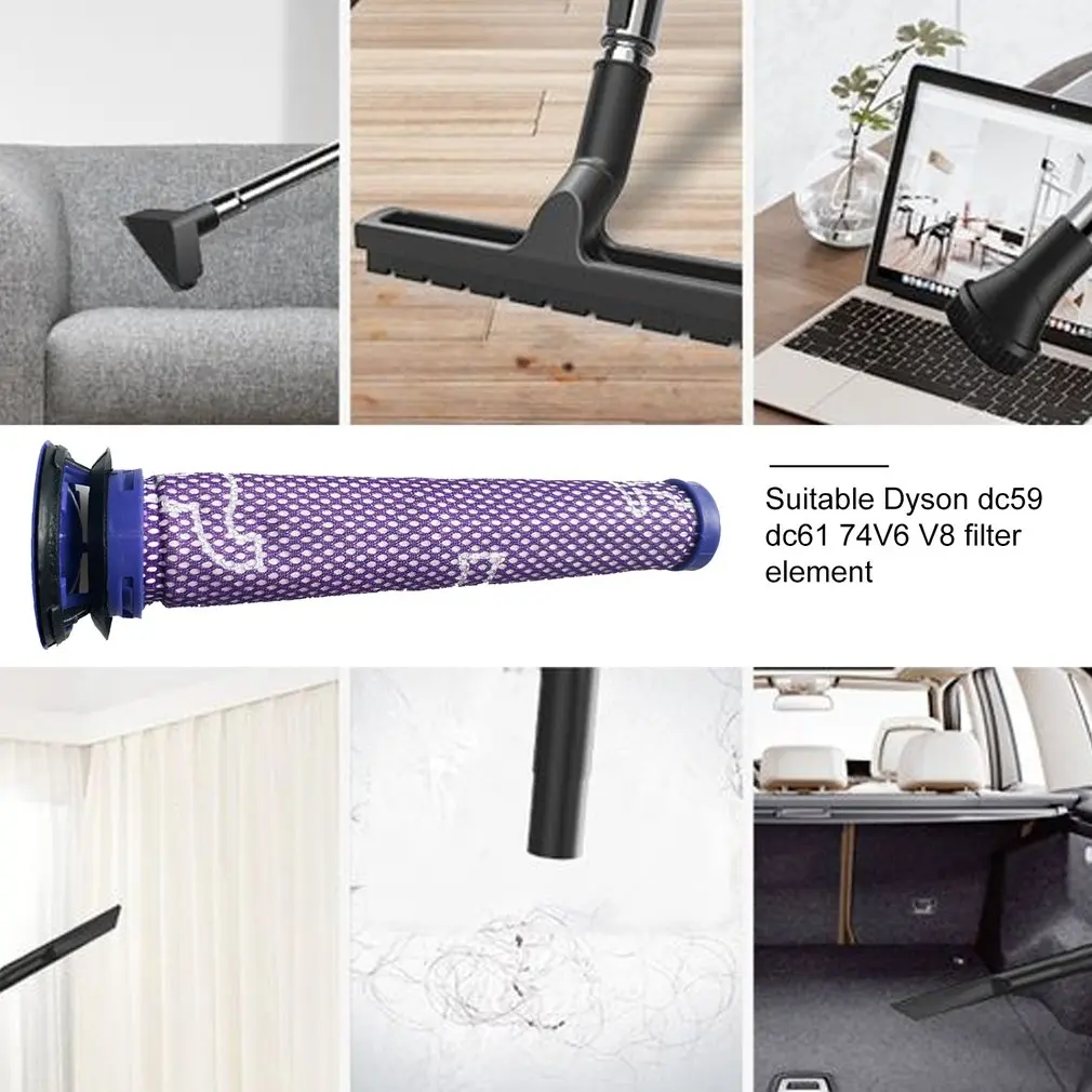 2 шт. предварительные фильтры подходит для Dyson DC58 DC59 DC61 DC62 DC74 V6 V7 V8. Сменные моющиеся наборы для пылесоса