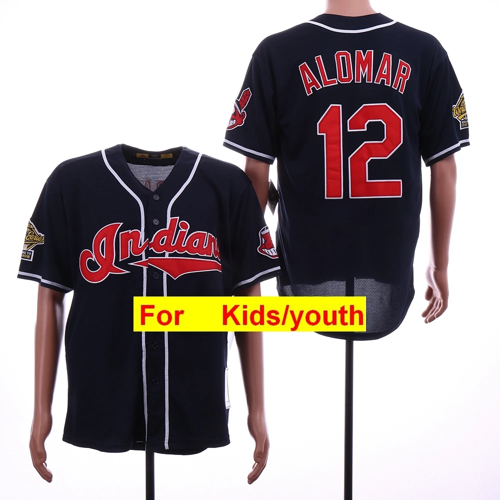 Молодежный Кливленд Франсиско Линдор Jim Thome Corey Kluber Jason Kipnis FLEX& Cool базовый плеер Джерси - Цвет: Черный
