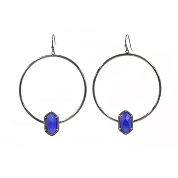 

2020 Hot Selling Small Oval Cats Eye Stone Inaly Big Hoop Dangle Earrings Hollow Out Round Hot Brand Oval Abalone Drop Earrings