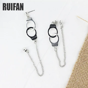 

Ruifan Retro Punk Style Vintage Rear Hanging Type Handcuff Earring Fashion Geometric Tassel Long Drop Earrings for Women YEA313