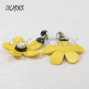 

8 Pairs Colorful flower earrings Mix color rhinestone earrings flower jewelry earrings gift for lady9425
