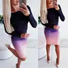 Office lady Elegant Dress Womens New Long Sleeve Ladies Stretch Bodycon Plain Dress Long Tunic Gradient Dresses OL Clothes ► Photo 1/4