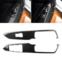 

2Pcs Carbon Fiber Car Window Lift Switch Panel Stickers for Mustang 2015-2019