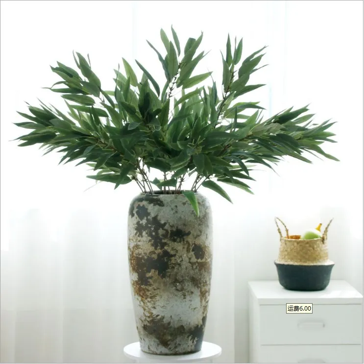 2019 New 100cm Long Wicker Leaves Vine Decoration Artificial Rattan Silk Hanging Eucalyptus Simulation Wedding Party | Дом и сад