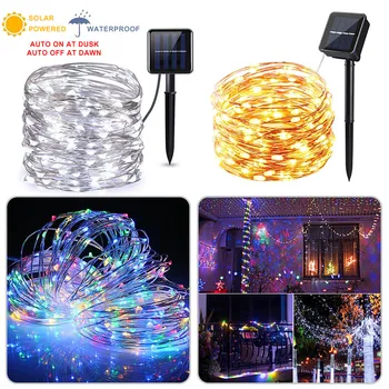 

5pcs 22M Solar LED Light String Waterproof Fairy Garland Lights String Outdoor Holiday Christmas Party Wedding Solar Lamp Decor