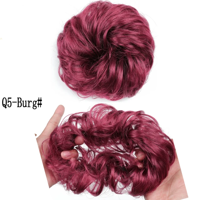 MERISIHAIRHair Extensions Wavy Curly Messy Hair Bun Extensions Donut Hair Chignons Hair Piece Wig Hairpiece headwear rings ring Burg