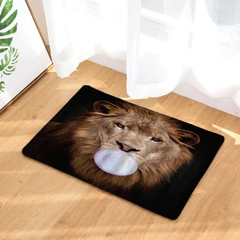 

Bathroom Non-slip Mats Animal Lion Mat Set 3D Printed Bathroom Floor Carpets Flannel Toilet Rugs WC Doormat 50*80CM and 40*60CM