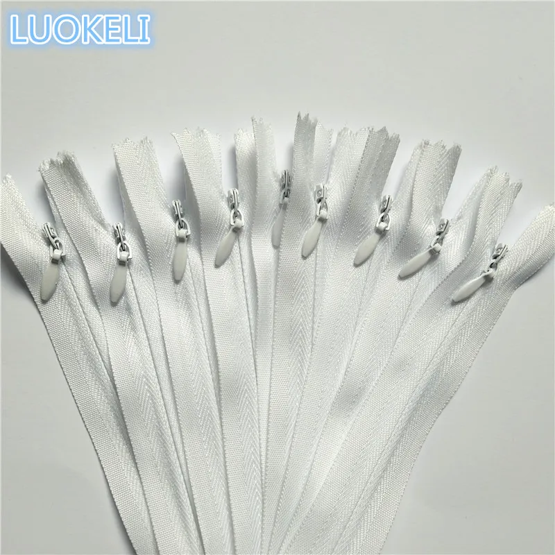 100pcs 3# Concealed zipper 30cm(12 inches) Tailor sewing process Multi-color optional - Цвет: White