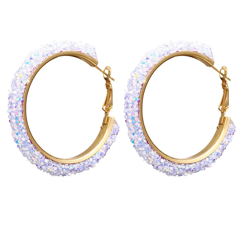 10 Exaggerated Metal Ring Earrings Inlaid Imitation Pearl Big Earrings Gold Circle Earrings for Women Party Jewelry - Окраска металла: 10
