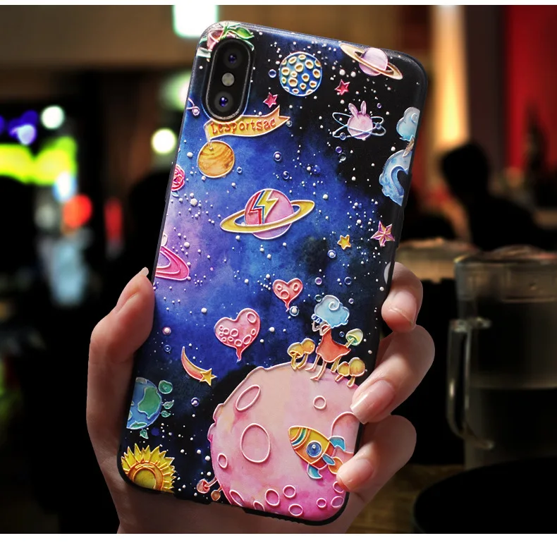 Cute Relief Soft Silicone Back Cover Case - Stylish and Protective Phone Case