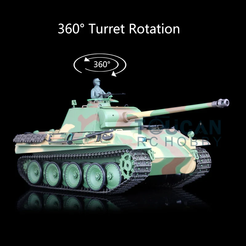 Heng Long 1/16 весы 7.0 пластиковая немецкая пантера G RTR RC Танк 3879 360 ° револьверная башня